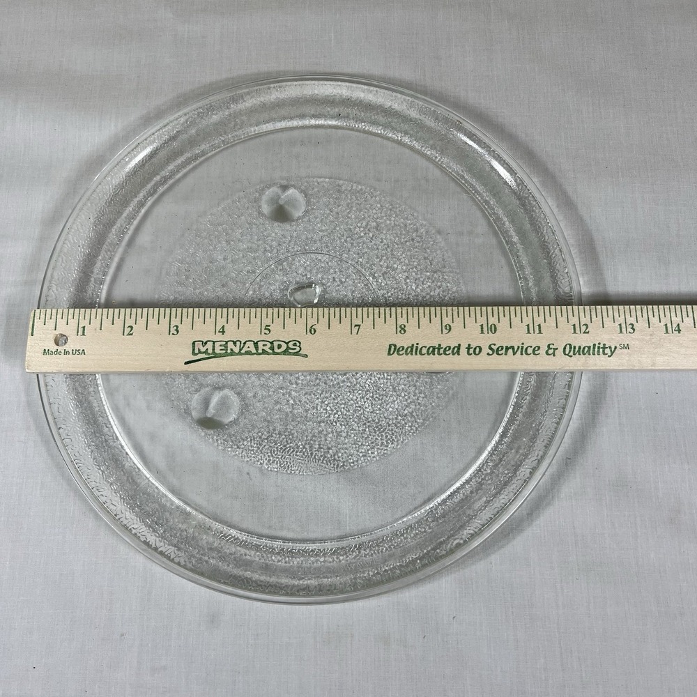 12.5" Microwave Glass Turntable Plate Tray w/ Roller Ring 3-Prong Center Hub